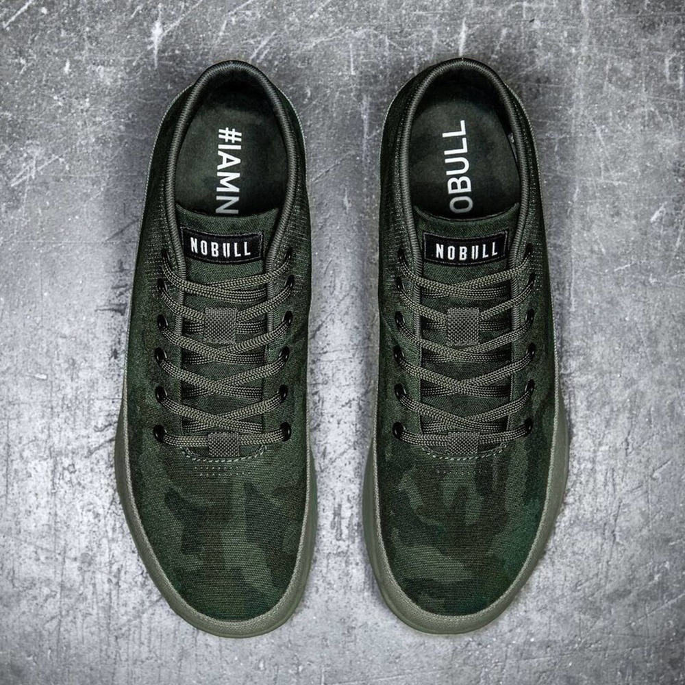NoBull Forest Camo Canvas Mid Trainer Sneakers Green Shoes Men's 13 Rare HTF - Picture 6 of 15